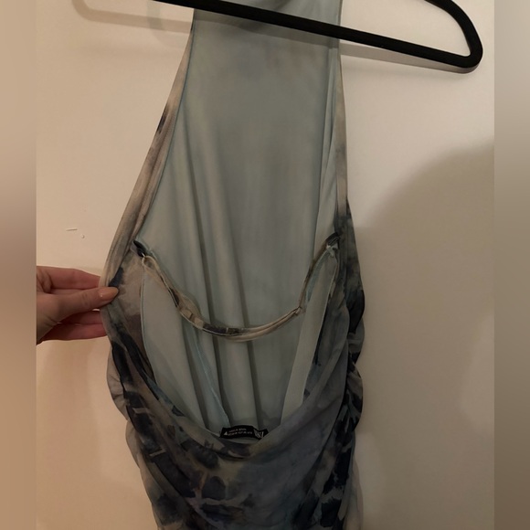 Zara Blue and Green Tie-Dye Midi Dress - Picture 3 of 4